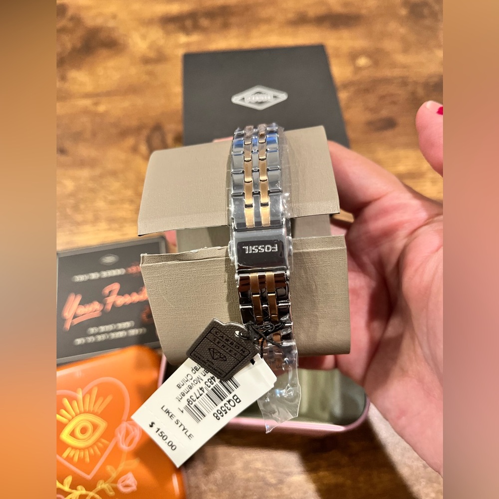 Fossil Two-Tone Silver and Gold Women's Bracelet Watch - Picture 3 of 10